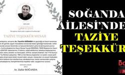 Soğanda Ailesi’nden taziye teşekkürü