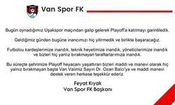 Vanspor’dan teşekkür mesajı