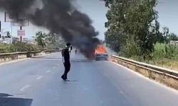 Seyir halindeki araç saniyeler içerisinde küle döndü!