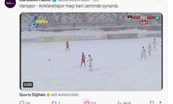 Vanspor - Kırklarelispor maçı karlı zeminde oynandı