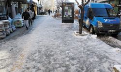 Aralık ayında Van’a yağmur yağdı yollar buz pistine döndü