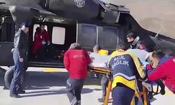 Kalp krizi geçiren hasta için sikorski helikopter havalandı