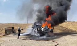 Batman petrol sahasında vinç alev alev yandı
