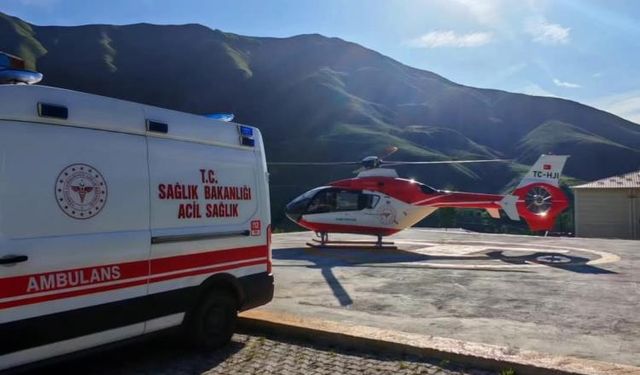 Yaşlı hasta helikopter ambulansla Van’a sevk edildi