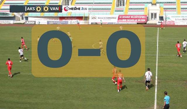 İlk Yarı Sona Erdi: Vanspor-Aksarayspor maçı 0-0