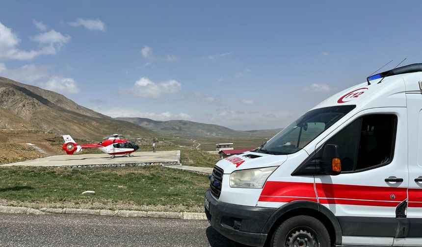 Ambulans helikopter kafa travması geçiren hasta için havalandı