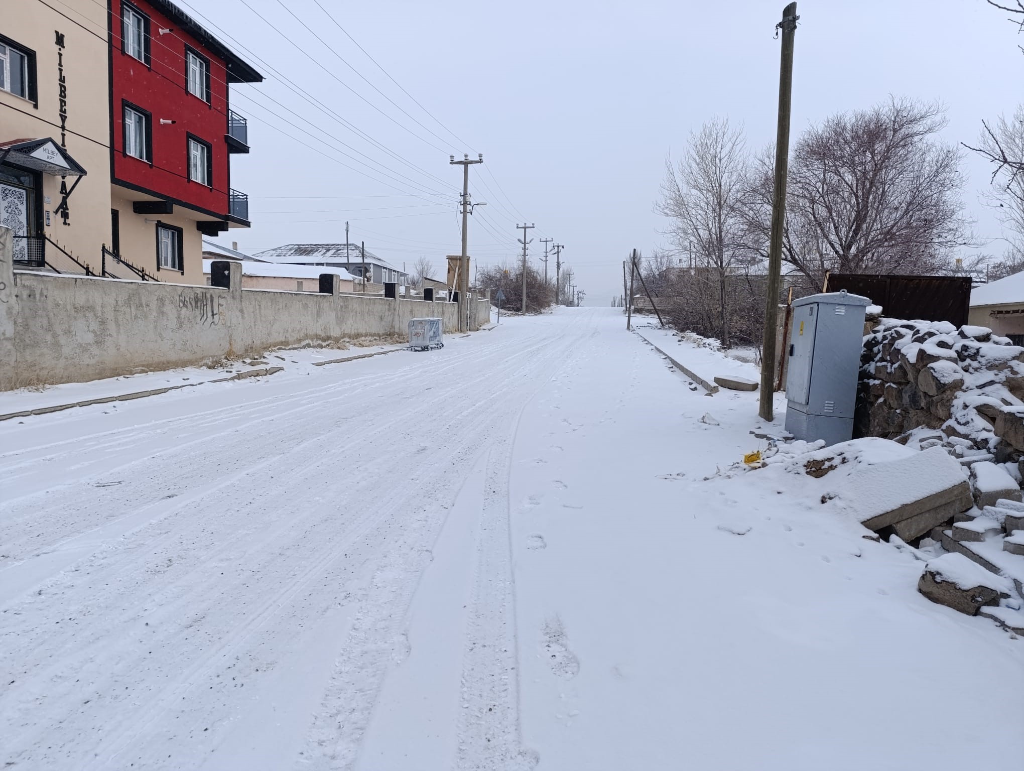 Van’ın Muradiye Ilçesinde Kar Yağışı  (1)